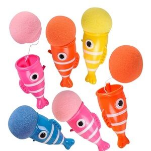 Colorful Fish-Shaped Party Favor Toys, 12 pieces